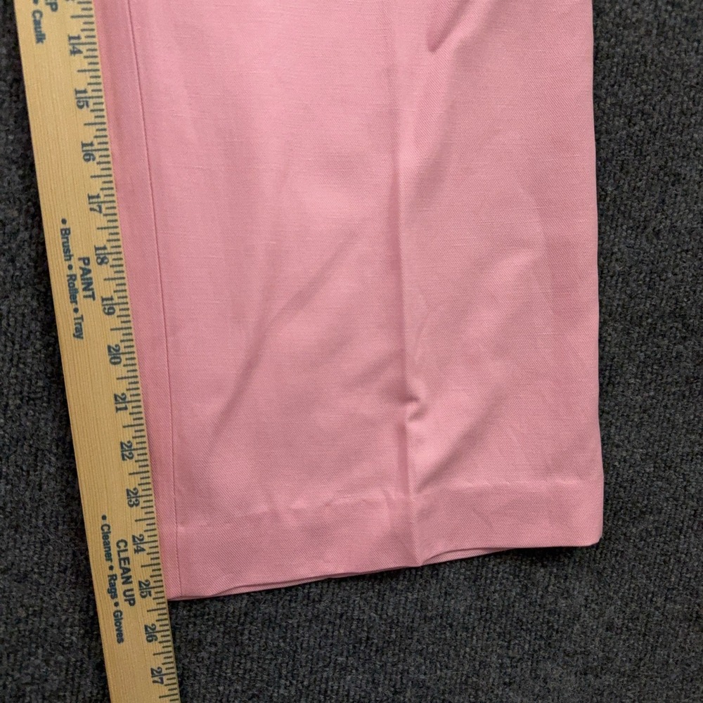 Talbots Greenwich Pant 12P Pink Wide Leg Linen Blend High Rise Cropped Coastal - Picture 10 of 12